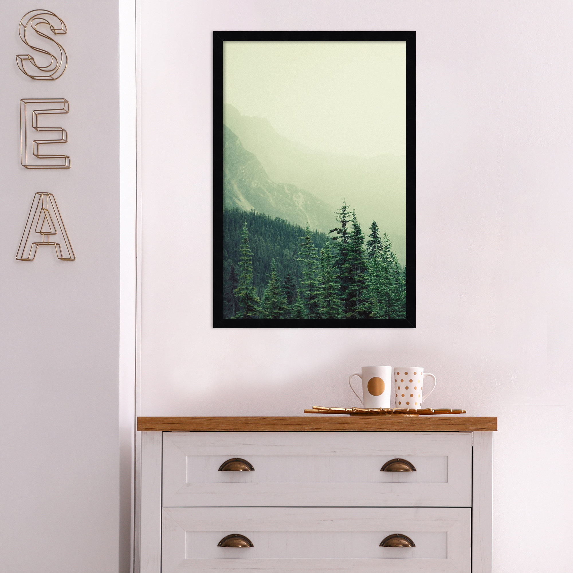 Rocky Mountain by Lynann Colligan, 25" H x 17" W x 1" D, Black