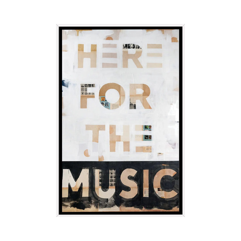«Here For The Music», reproduction d'art sur toile encadrée, 48" x 32", Framed Canvas, White