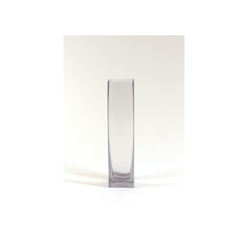 Vase carré en verre, H 8 po x l 2 po x p 2 po