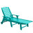 Outdoor HDPE Reclining Lounge Chaise With Wheels & Cup Holder-813858197