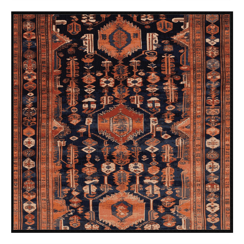 Tapis brun turc lavable à la machine, Carré 5 pi