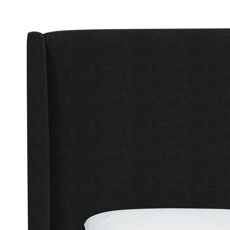 Lit tapissier Tilly, Simple, Lin noir classique