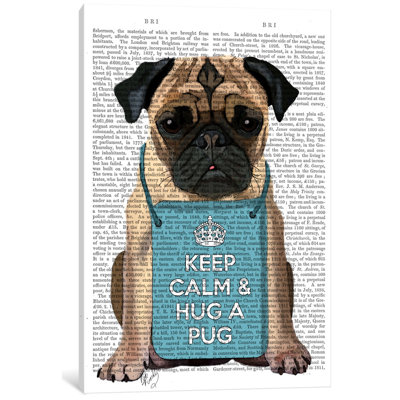 «Hug a Pug», impression sur toile