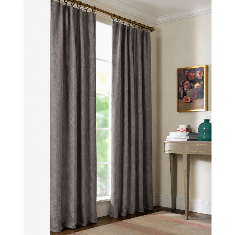 Paire de rideaux occultant et isolant avec œillets Desai, L 50 po x L 84 po, Gris foncé