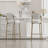 29'' Upholstered Bar Stools Velvet Counter Stool With Backrest & Footrest Set Of 2 Round Dining Chairs For Kitchen(Creamy White)