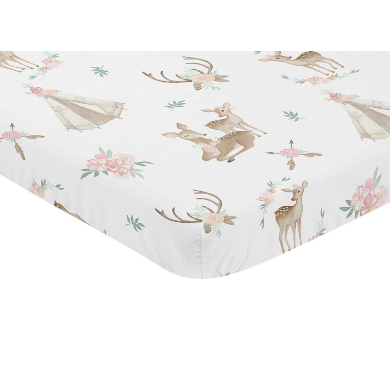 Drap-housse pour lit de bébé cerf