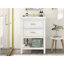 Armoire de rangement de salle de bain moderne 24 po avec lavabo 24 tiroirs blanc et or pour plus de commodité