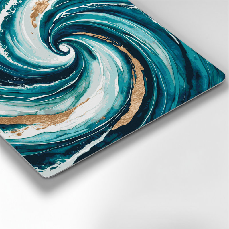 Art mural hawaïen avec courant océanique bleu, H 12 po x l 12 po
