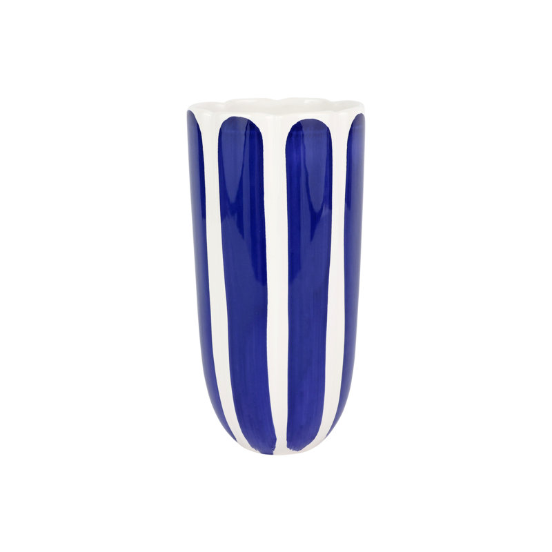 Cache-pot moyen Viva Garden, Blanc / cobalt, H 10,5 po x l 5,25 po x P 5,25 po