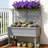 Elegant Outdoor Wooden Planter with Stylized Trellis and Self-Draining Design for Climbing Plants and Flowers-2119830756