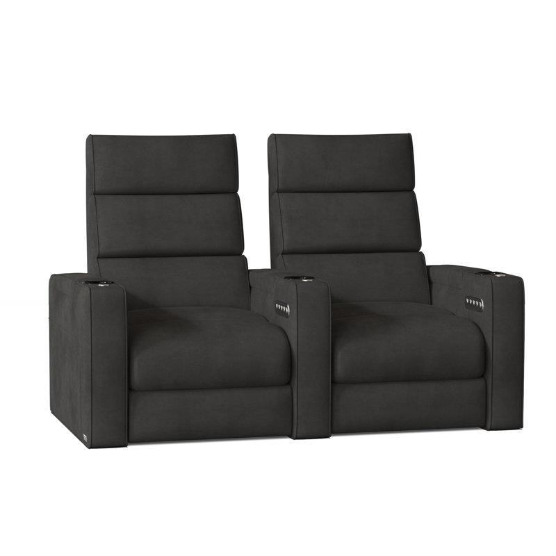 Siège de cinéma en rangée avec porte-gobelet de 65,5 po Dream HR Series, Anthracite Smartsuede