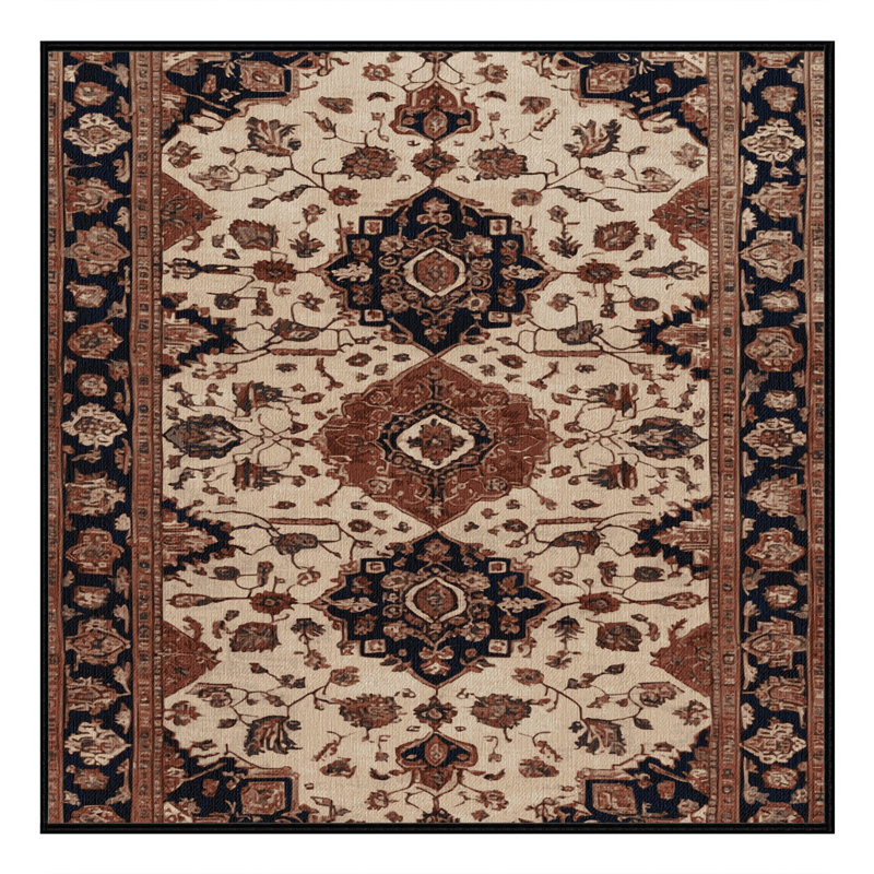 Machine Washable Persian Brown Area Rug, Square 8'
