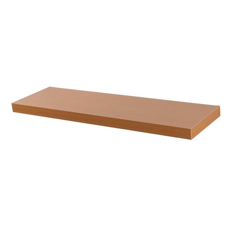 Harbour Housewares - Modern Floating Wall Shelf, Brown, 4cm H x 80cm W x 23.5cm D