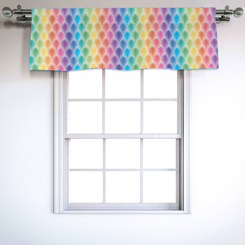 Sateen Geometric Ruffled Window Valance