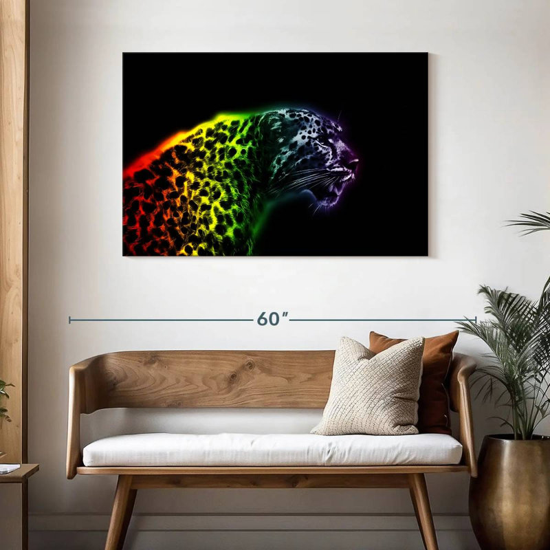 Crowle Colourful Cheetah, 30" H x 45" W