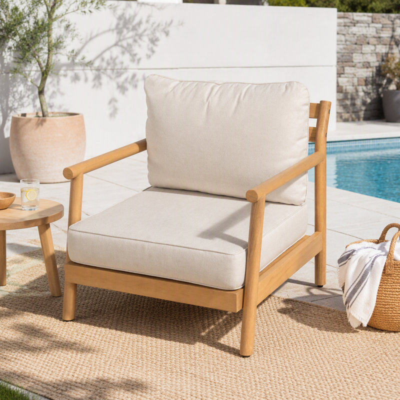 Fauteuil club de patio en bois d'acacia