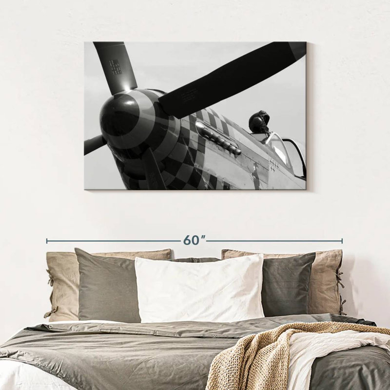 Mehar Mustang Fighter Plane, 30" H x 45" W