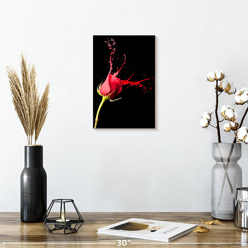 Harnek Red Rose Splash, 12" H x 8" W