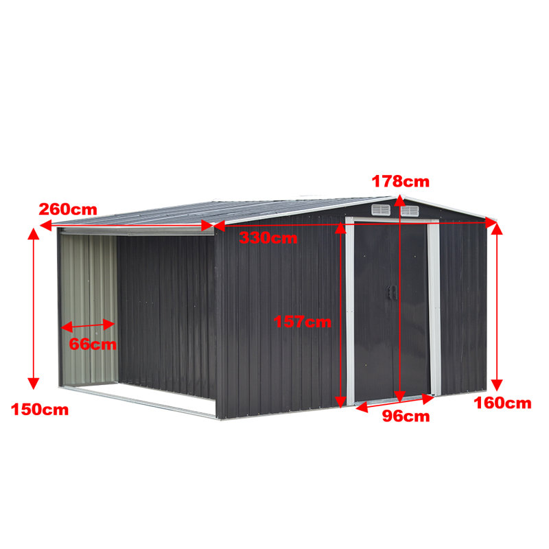 Anthracite Black Firewood Shed, Black