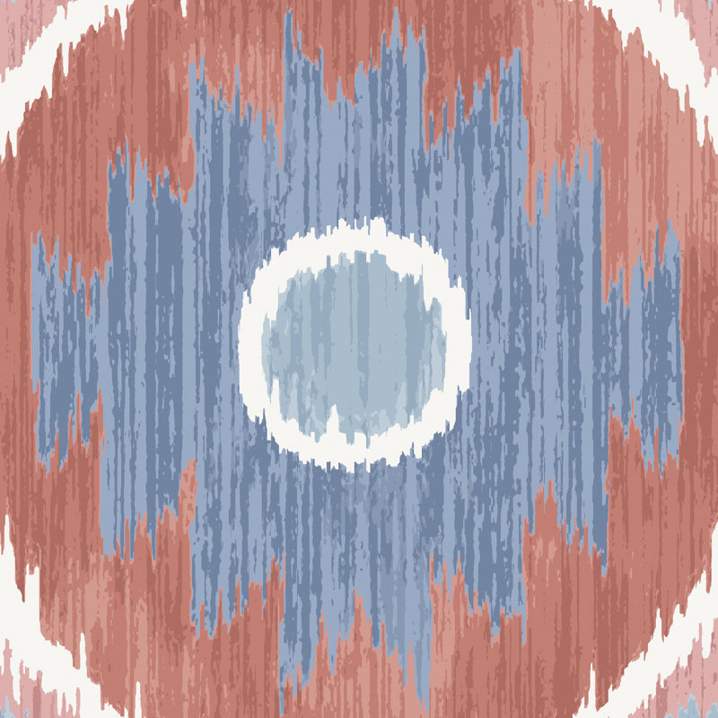 Elizia Ikat Wallpaper, Rose & Indigo