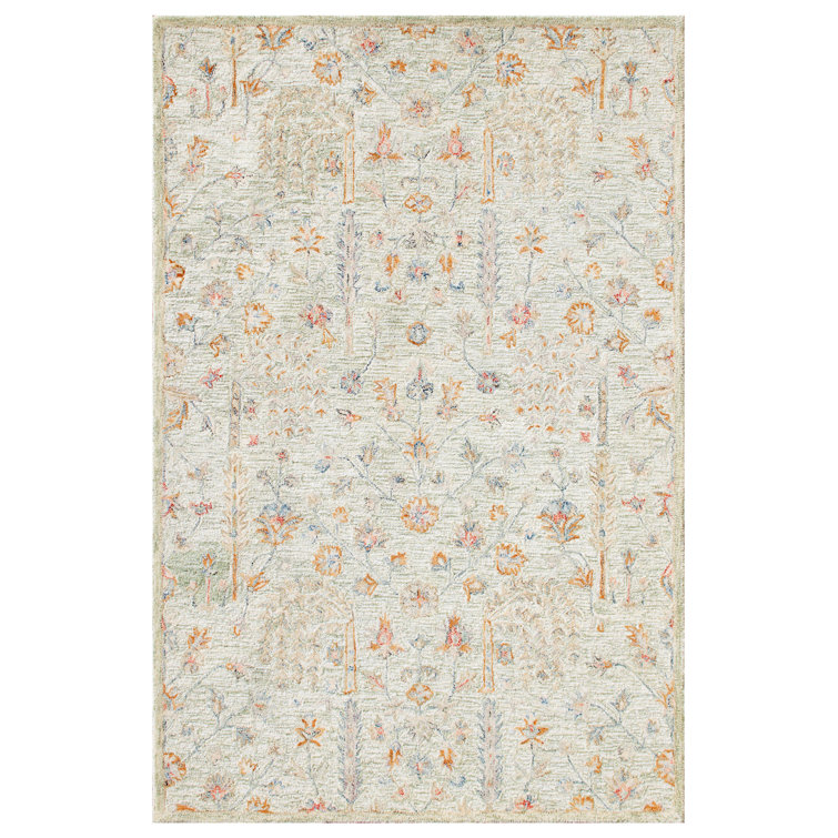 Sage Green Handmade Traditional Natural Wool Indoor Area Rug