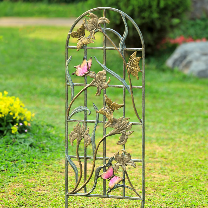 Wide Hummingbird Trellis, Brown/Red/Yellow/Gold