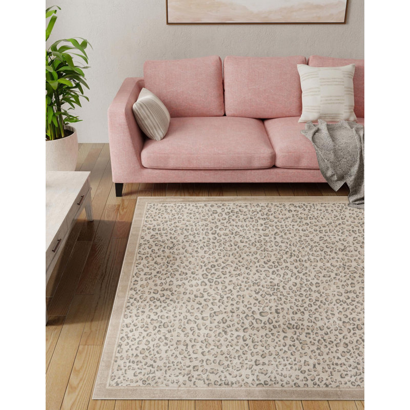 Tapis Pardus Teonni, Ivoire ivoire, Square 7'10"