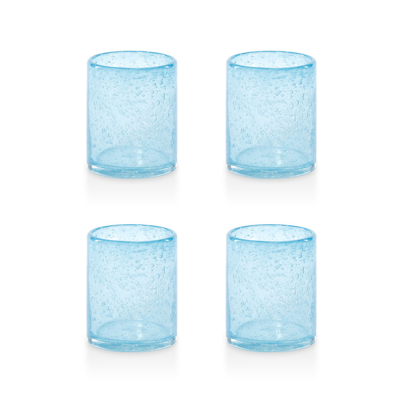 Verres à bulles Antibes, ensemble de 4, Bleu