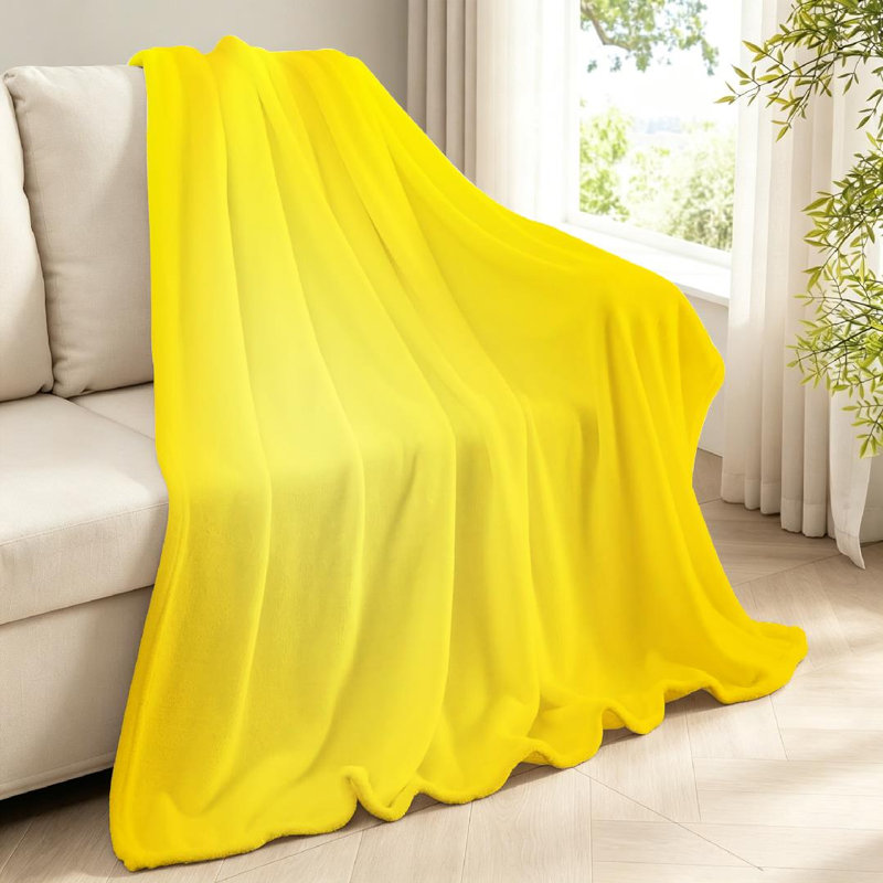 Jeté en molleton jaune ultra doux, Jeté 40 po x 50 po