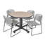 Nicklo break room table, 4 Zeng stackable chairs-32668446-32668451
