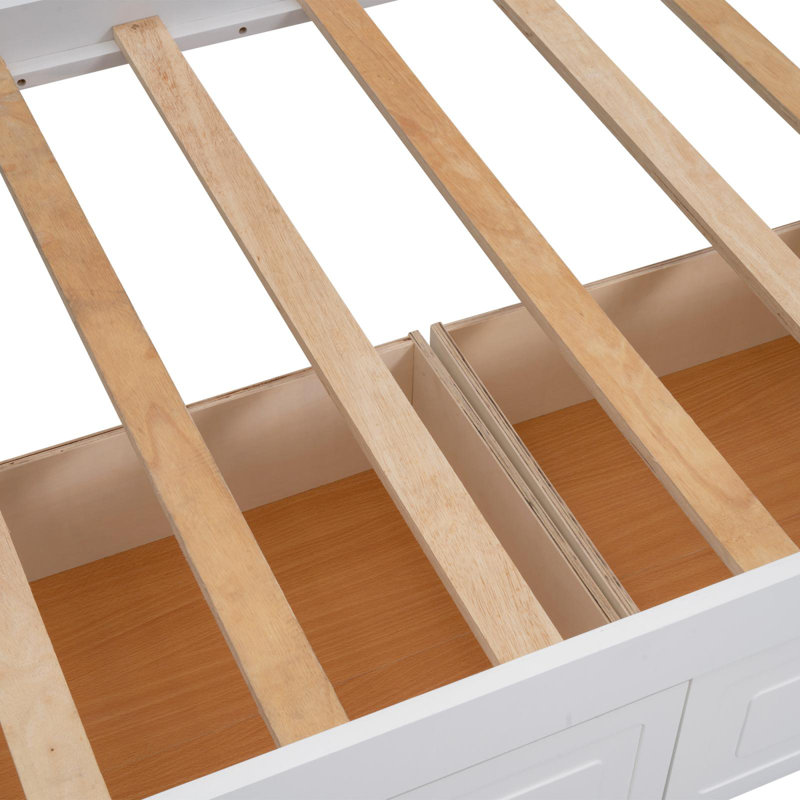 Lit superposé avec tiroirs, Blanc, Simple au dessus de simple