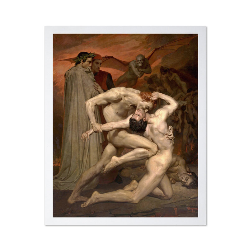 Dante and Virgil In Hell, Poster, 18"H x 24"W, White Framed