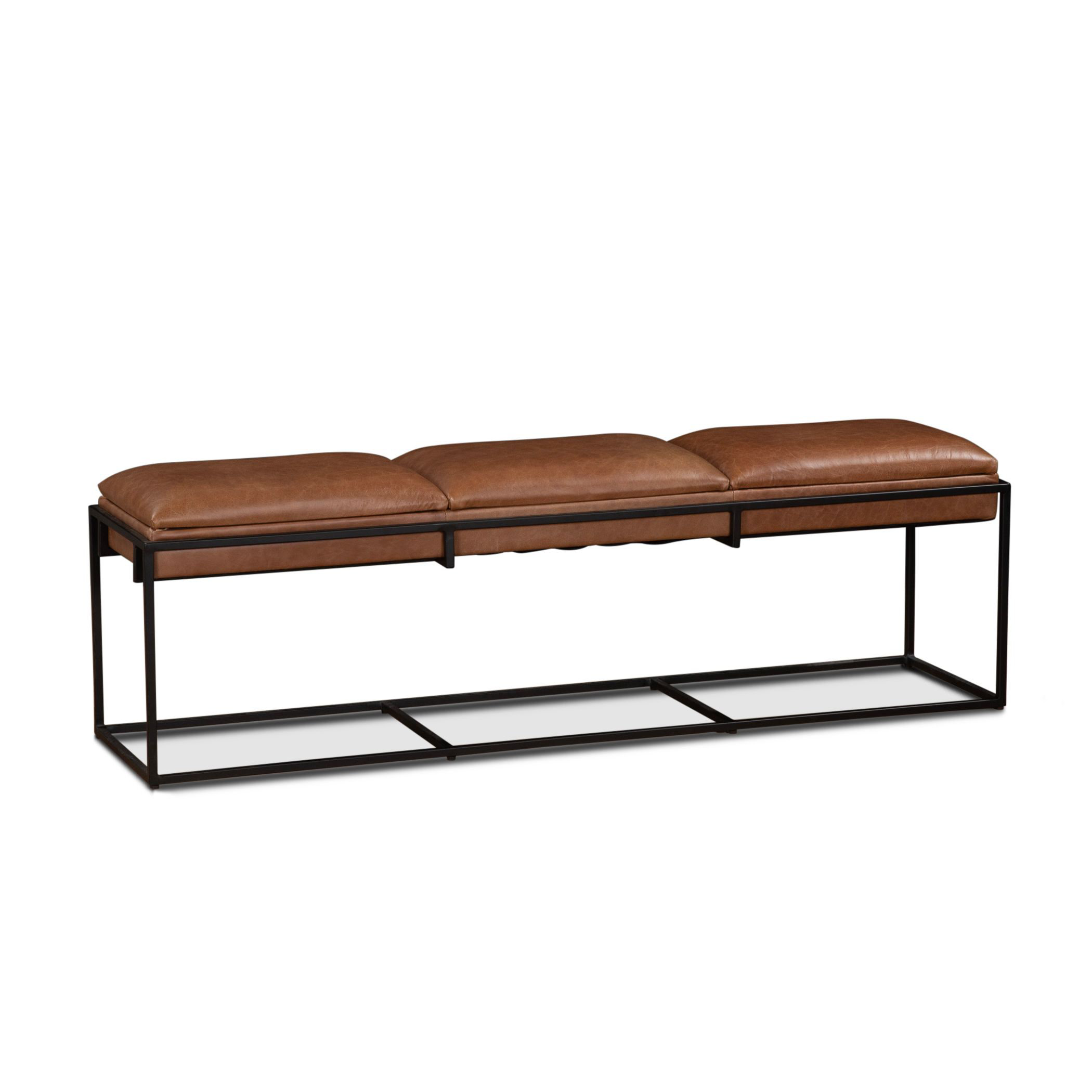 17 Stories Delan Genuine Leather Upholstered Bench | Wayfair