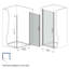 Porte de douche pivotante en verre trempé 28 po x 72 po demi-cadre en aluminium noir mat 1/4 po (6 mm) avec film antidéflagrant-121412622