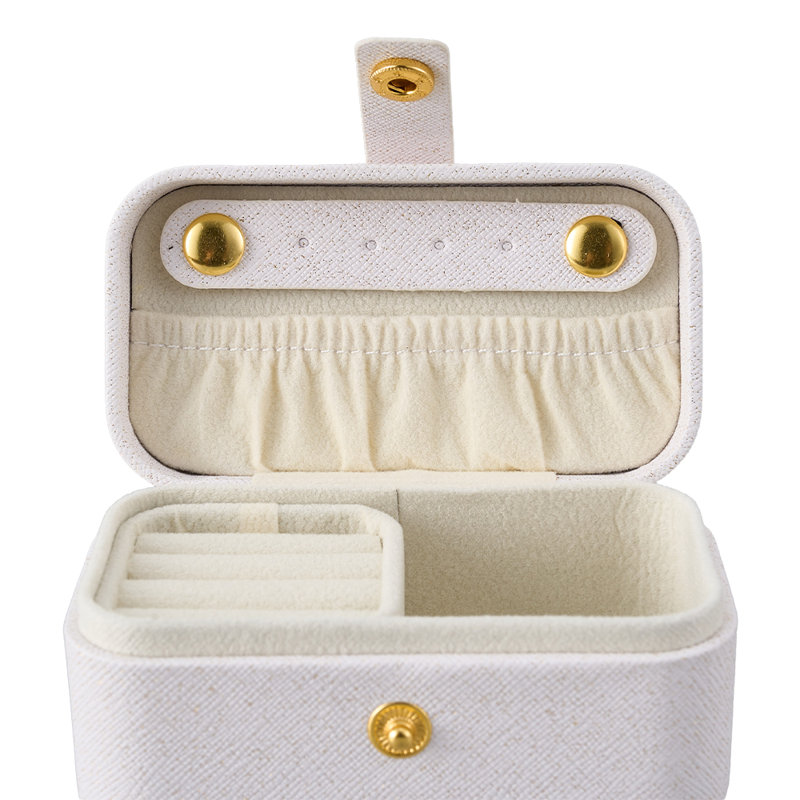 Leather Jewellery Box +, White