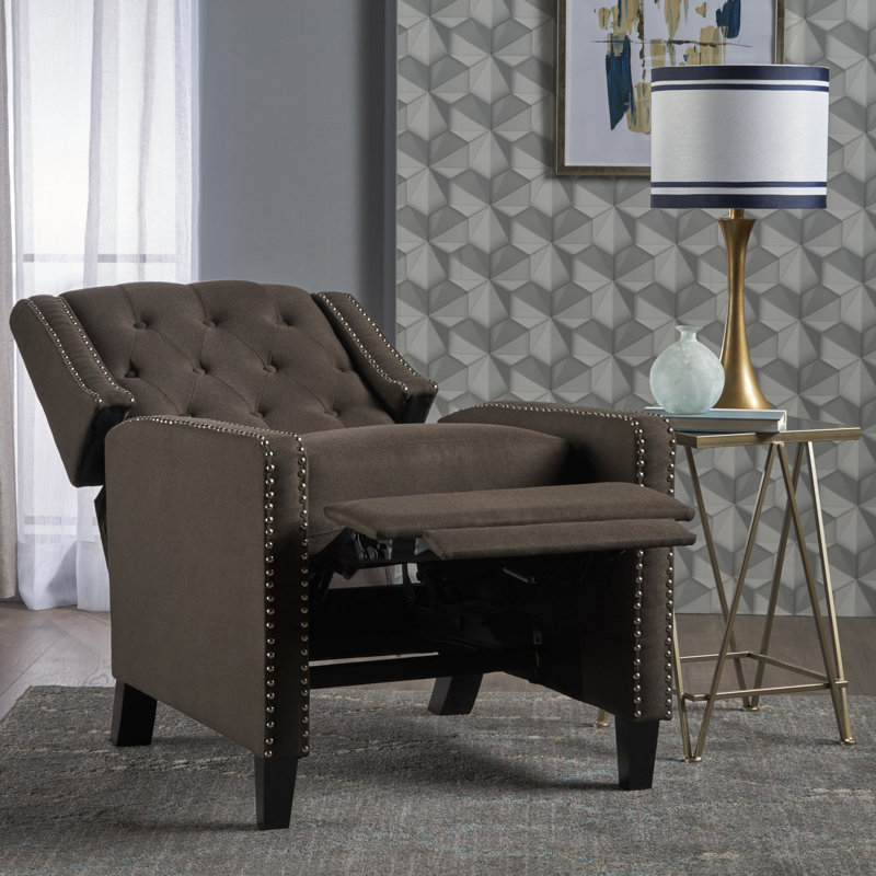 Heidegret Upholstered Recliner, Coffee 100% Polyester