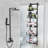 Over The Door Shower Caddy Pantry Organizer Rack With Reliable Hooks, Sturdy Hanging Shower Organizer Shelf Basket Storage Rack, Bathroom Shelves Drill Free, Black 5 Tier