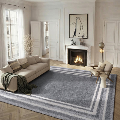 Tapis rayé à poils longs Omveer