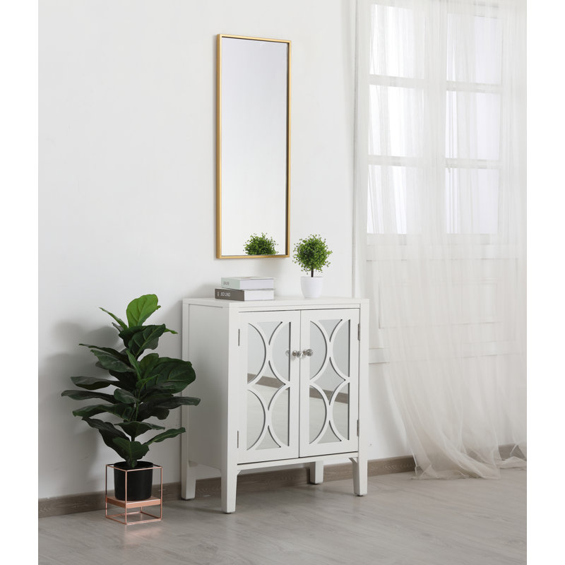 Sabine Metal Rectangle Wall Mirror, 36" x 14", Gray