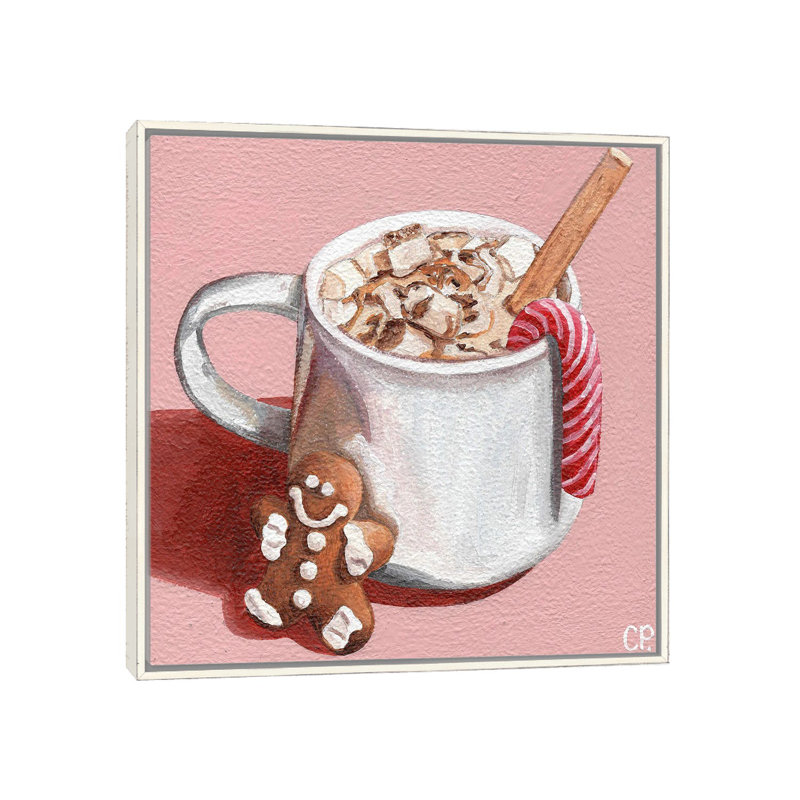 Festive Hot Choc - reproduction d'art murale - toile encadrée, H 18 po x l 18 po, Cadre flottant sans passe-partout