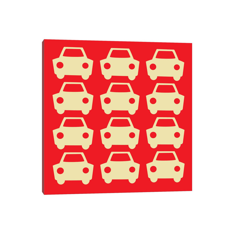 Beep Beep Red Cars - Wrapped Canvas Print, 45.72 cm H x 45.72 cm W x 1.91 cm D