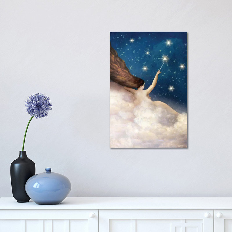«Seven of Cups» par Catrin Welz-Stein - impression d'art graphique, H 18 po x l 12 po x 1,5 po, Toile tendue, Pas de tapis
