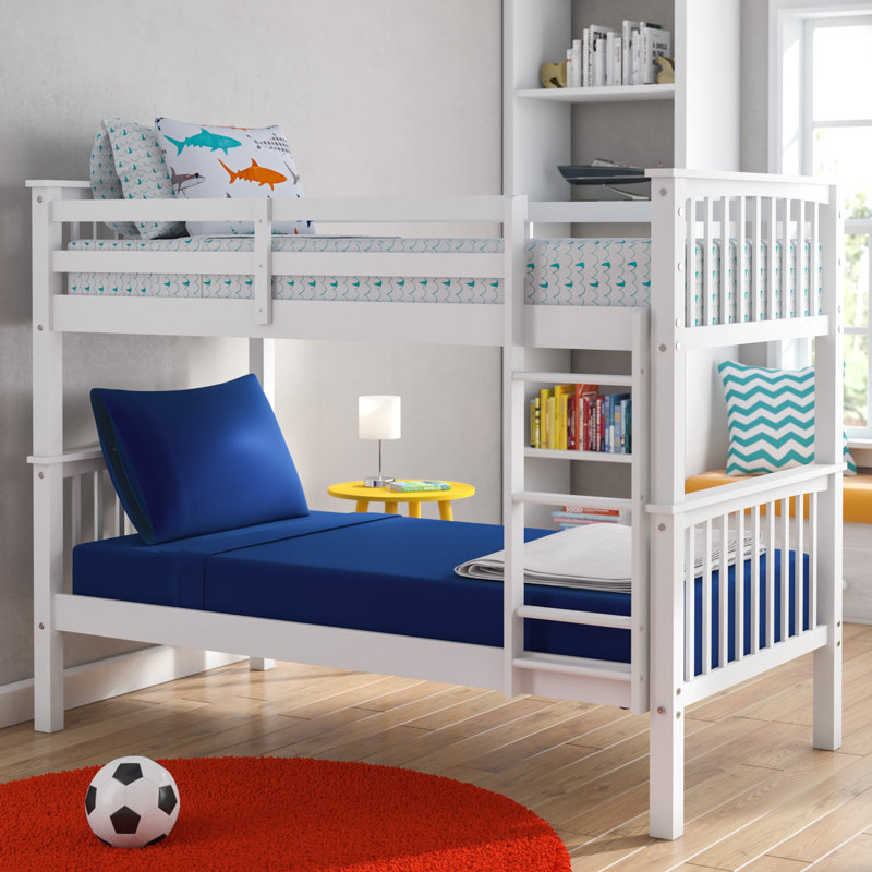 Brinna Kids Twin Over Twin Bunk Bed, Off White