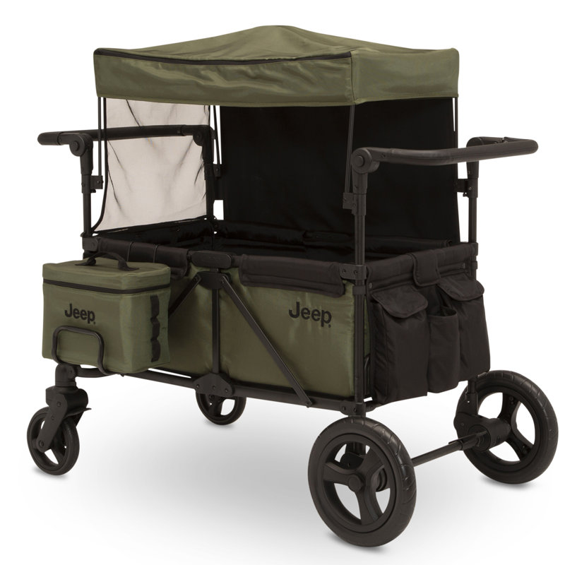Jeep Deluxe Wrangler Stroller Wagon with Cooler Bag and Parent Organizer by Delta Children