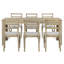 7-Piece Wooden Dining Table Set with Extendable Table, 12" Leaf and 2 Drawers