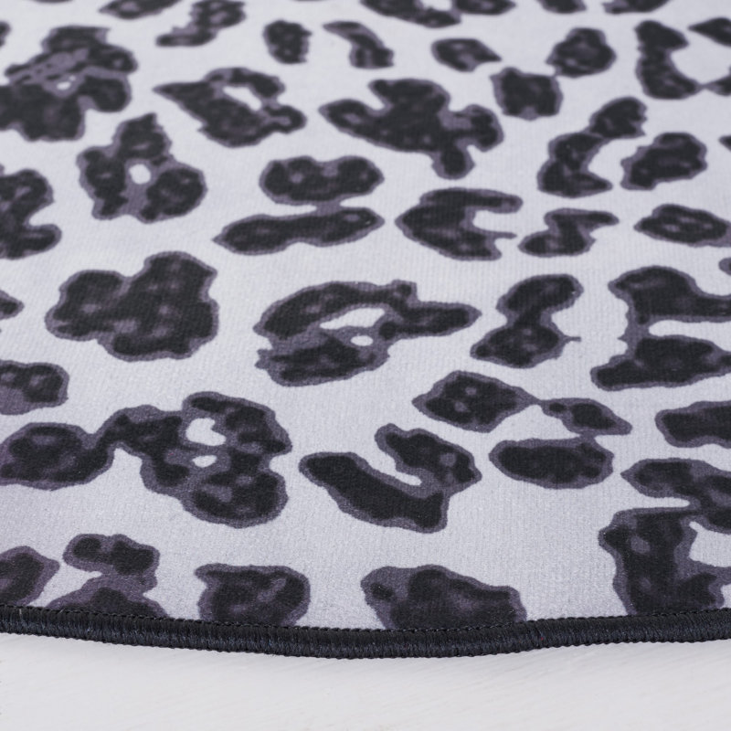 Tapis à imprimé animal ivoire / noir, Rond 6 pi