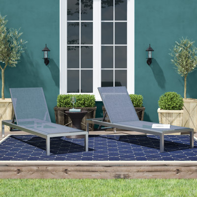 Caggiano Outdoor Metal Chaise Lounge