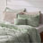 3 PCS Velvet Duvet Cover Set with Throw Pillow Green