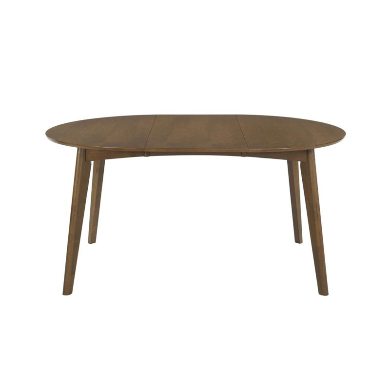 Oval 60-Inch Extension Leaf Dining Table, Dark Walnut