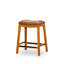 Tabouret de selle, finition patinée, siège en cuir-357969504-357969505